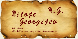 Miloje Georgijev vizit kartica